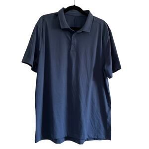 Lululemon Evolution Polo Iron Blue Short Sleeve Men’s XXL (Est) 23.5x30 EUC